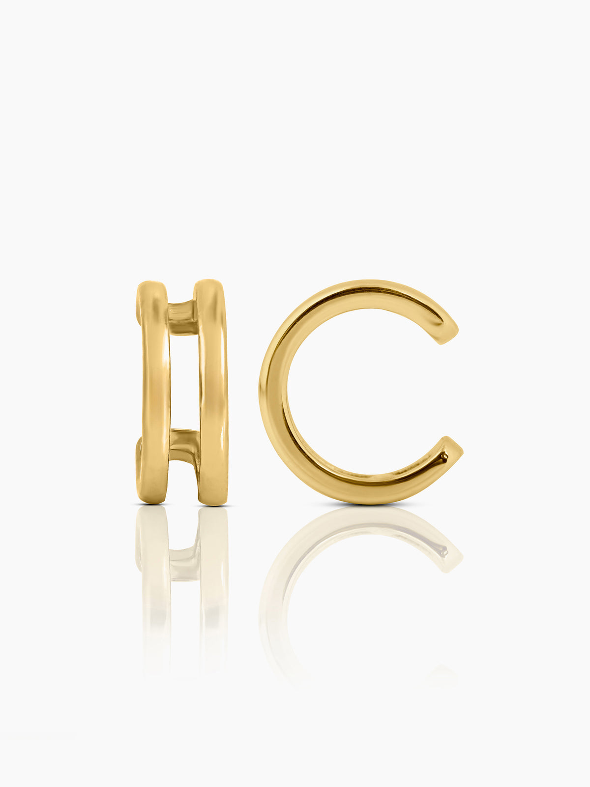 Elion Sleek Double Band 18K Gold Plated Ear Cuffs