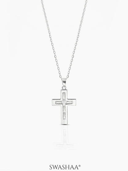 Elira Cross Baguette Necklace
