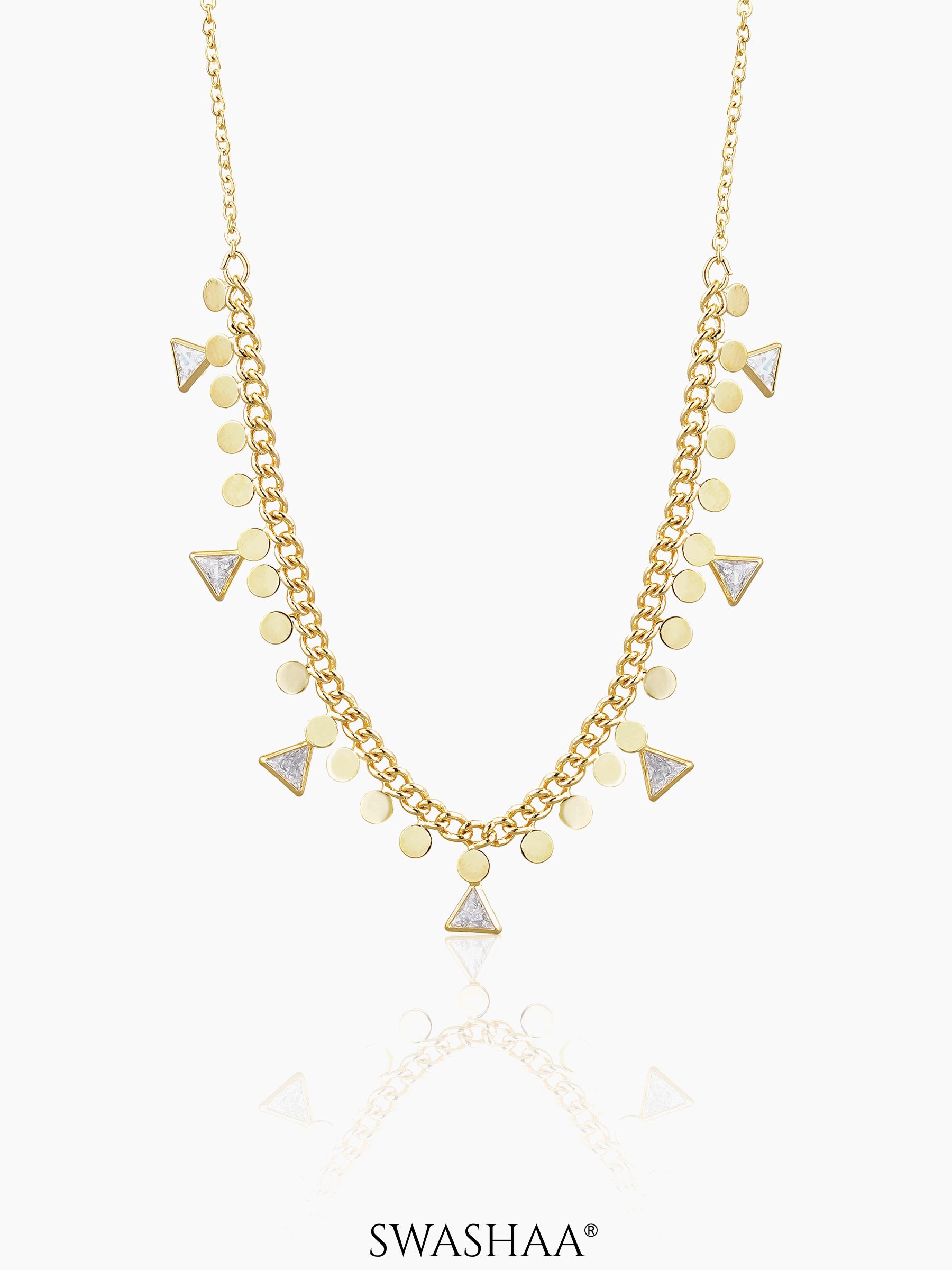 Ella Triangle Crystal 18K Gold Plated Choker