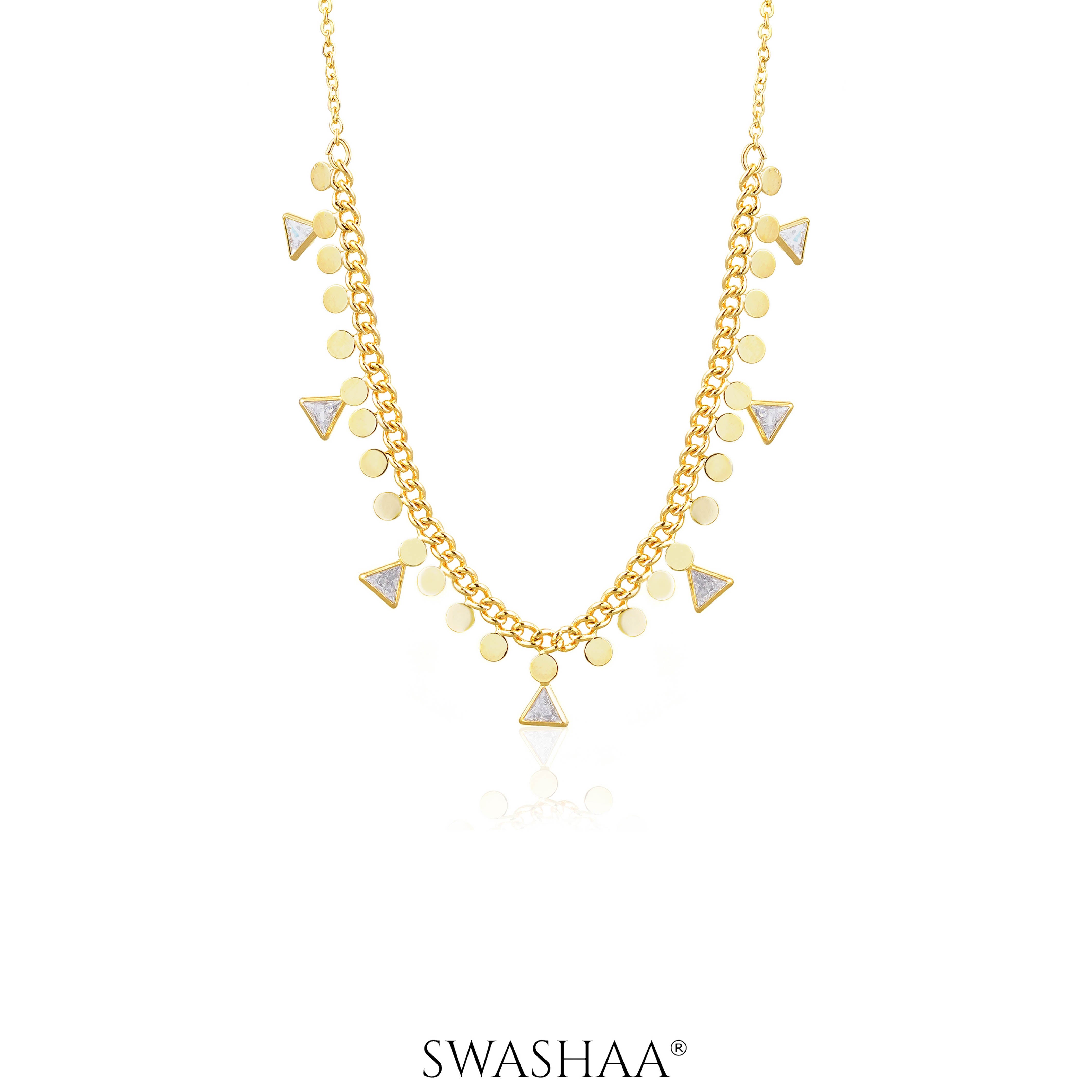 Ella Triangle Crystal 18K Gold Plated Choker