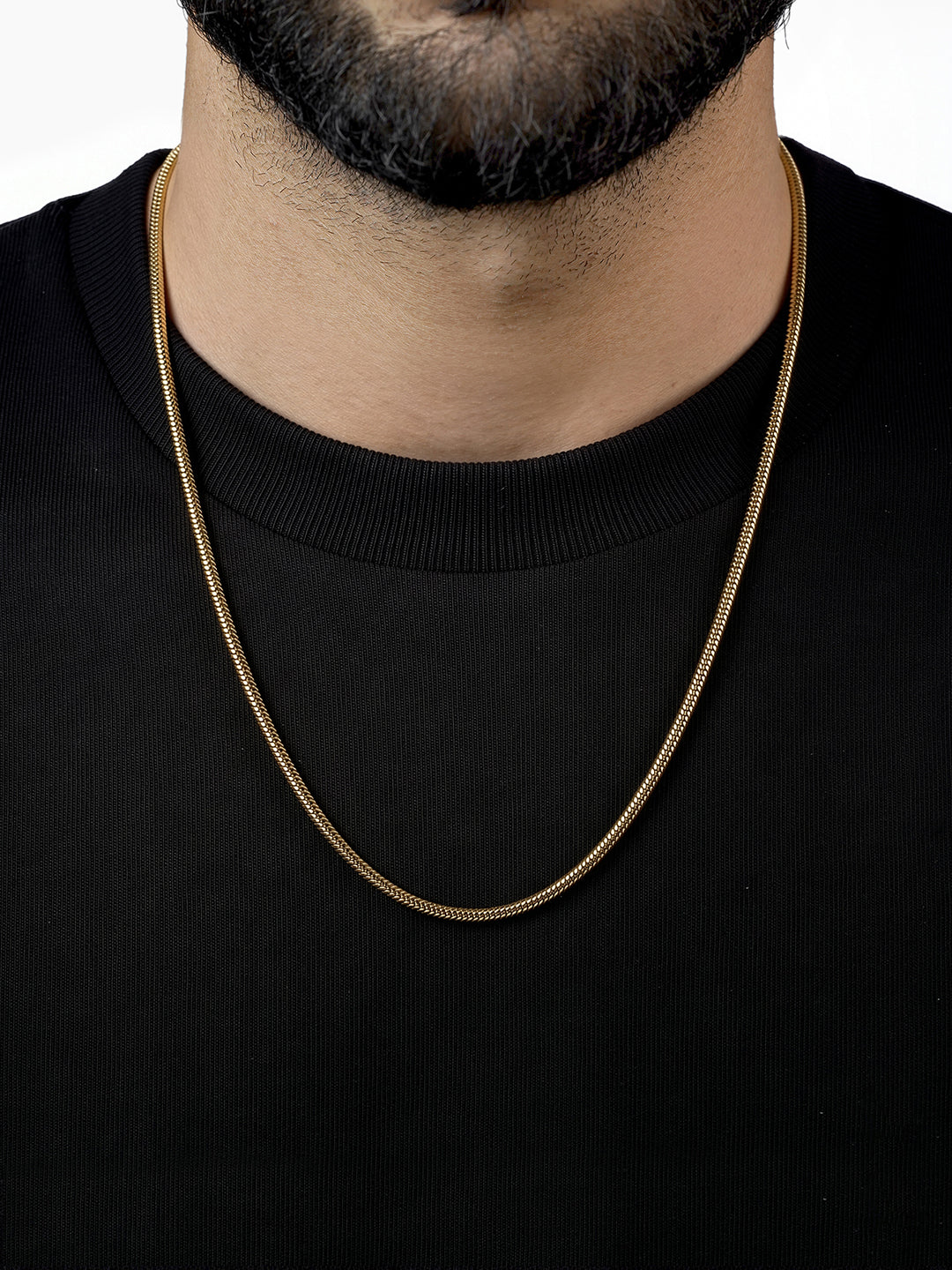 Elliot 18K Gold Plated Men's Round Snake Chain - Swashaa