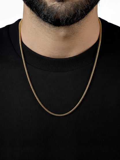 Elliot 18K Gold Plated Men's Round Snake Chain - Swashaa