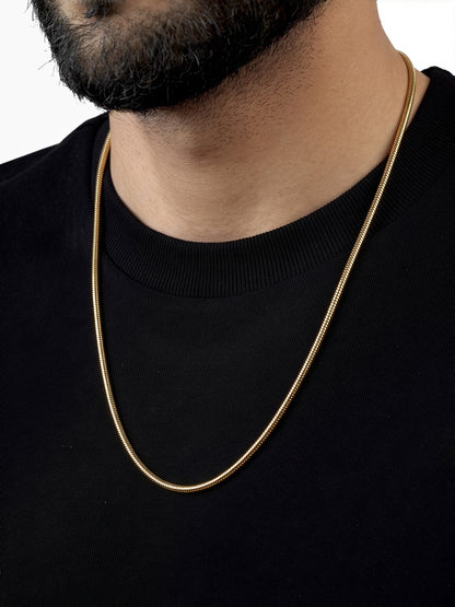 Elliot 18K Gold Plated Men's Round Snake Chain - Swashaa