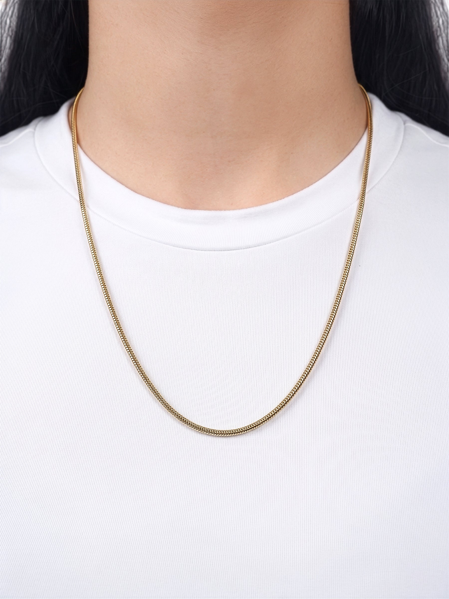 Elliot 18K Gold Plated Women's Round Snake Chain - Swashaa