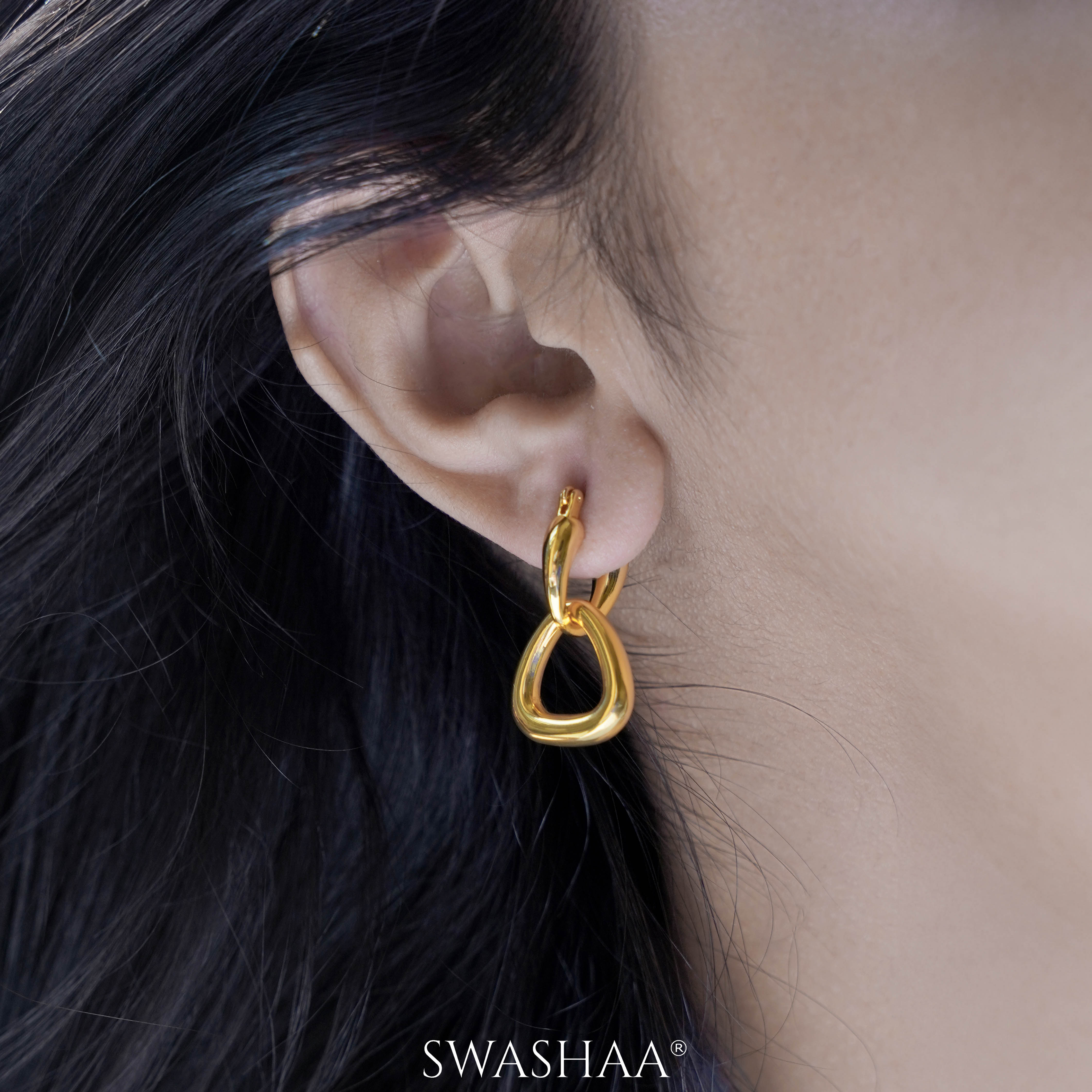 Elora 18K Gold Plated Hoop Earrings