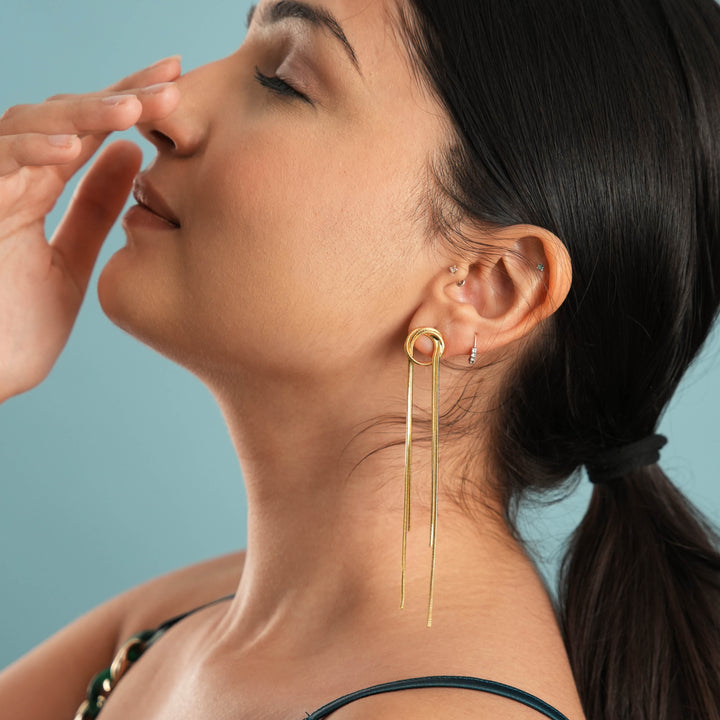 Elsa Thread Earrings - Swashaa