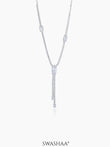 Elsie Oval Crystal Drop Y-shaped Chain Pendant Necklace 