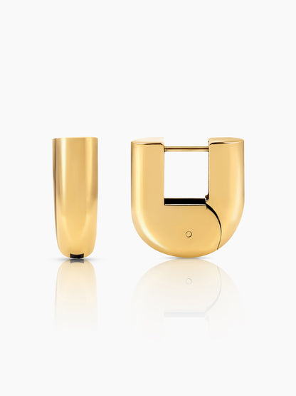 Elva Chunky Half Hoop 18K Gold Plated Earrings