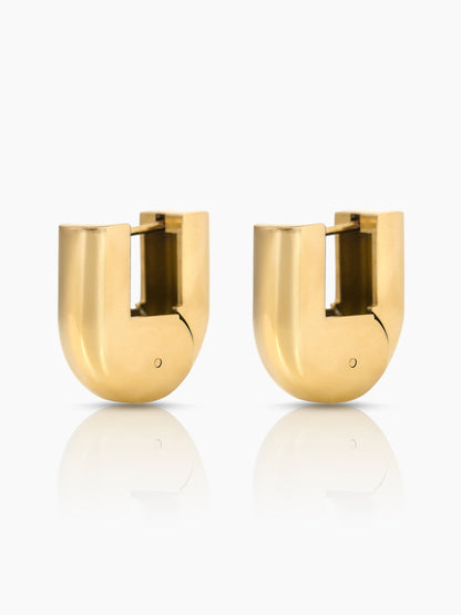 Elva Chunky Half Hoop 18K Gold Plated Earrings