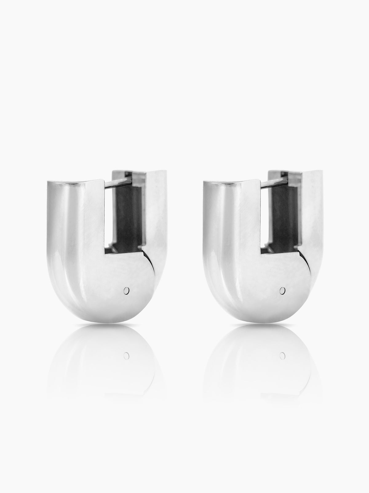 Elva Chunky Half Hoop silver Earrings