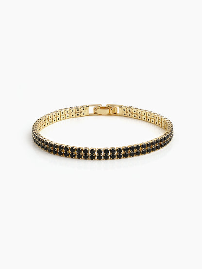 Elvra Black 18K Gold Plated Diamond Women's Tennis Loose Bracelet