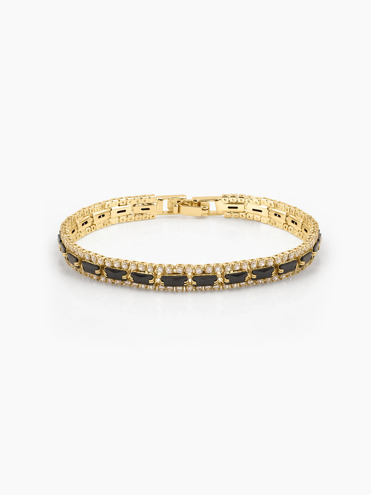 Elzira Black 18K Gold Plated Diamond Women's Tennis Loose Bracelet
