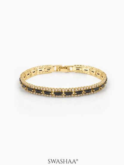 Elzira Black 18K Gold Plated Diamond Women's Tennis Loose Bracelet