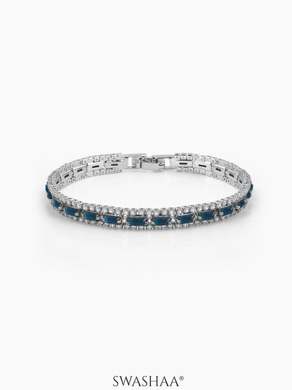 Elzira Blue Silver Diamond Women's Tennis Loose Bracelet