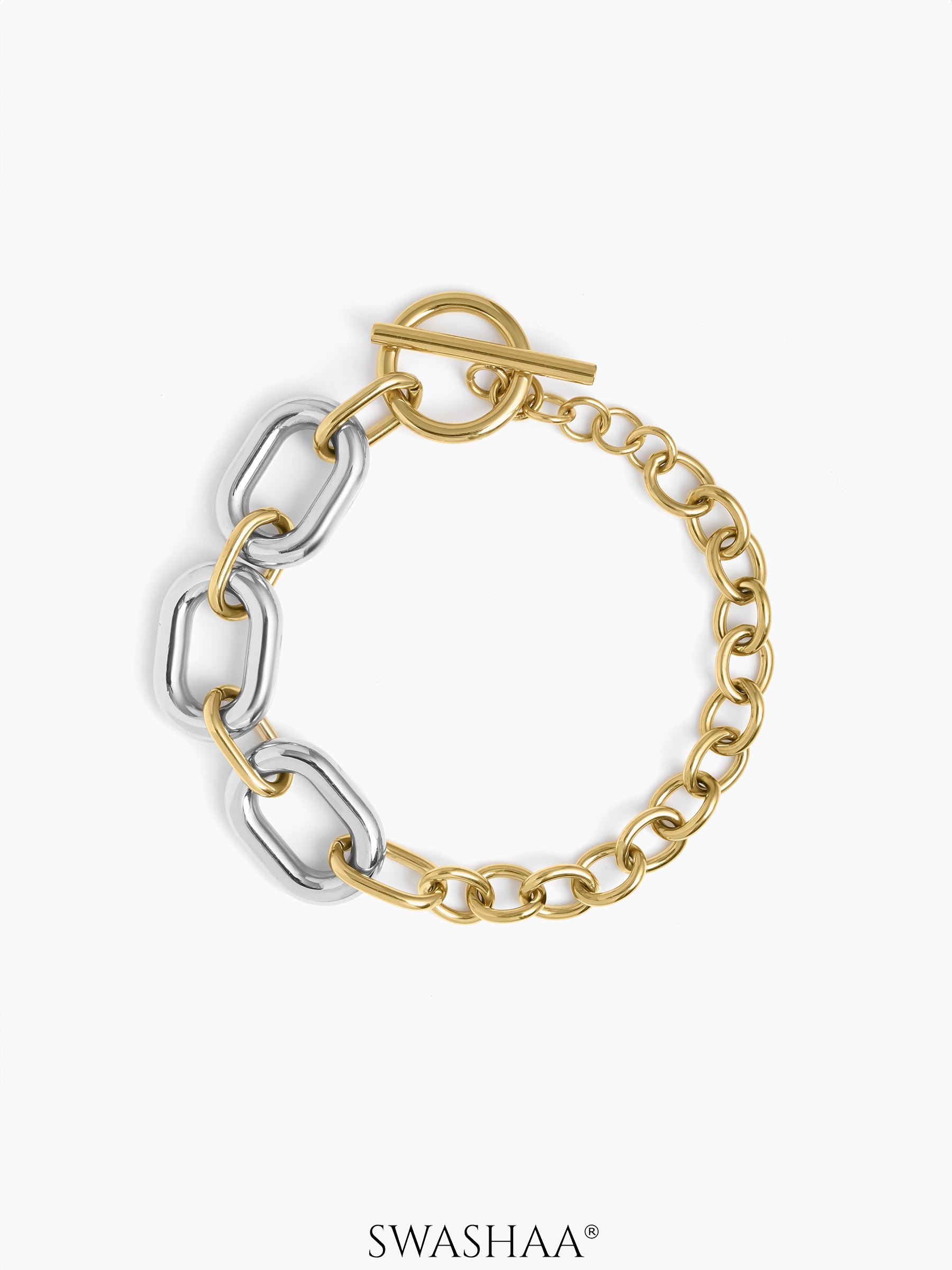 Erien Dual Tone Link Bracelet
