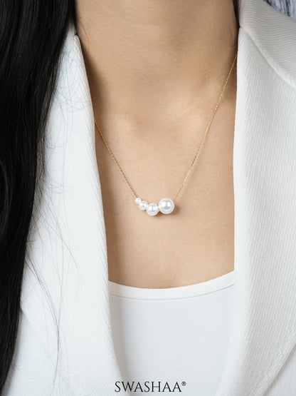 Erika Pearls Charm 18K Gold Plated Necklace