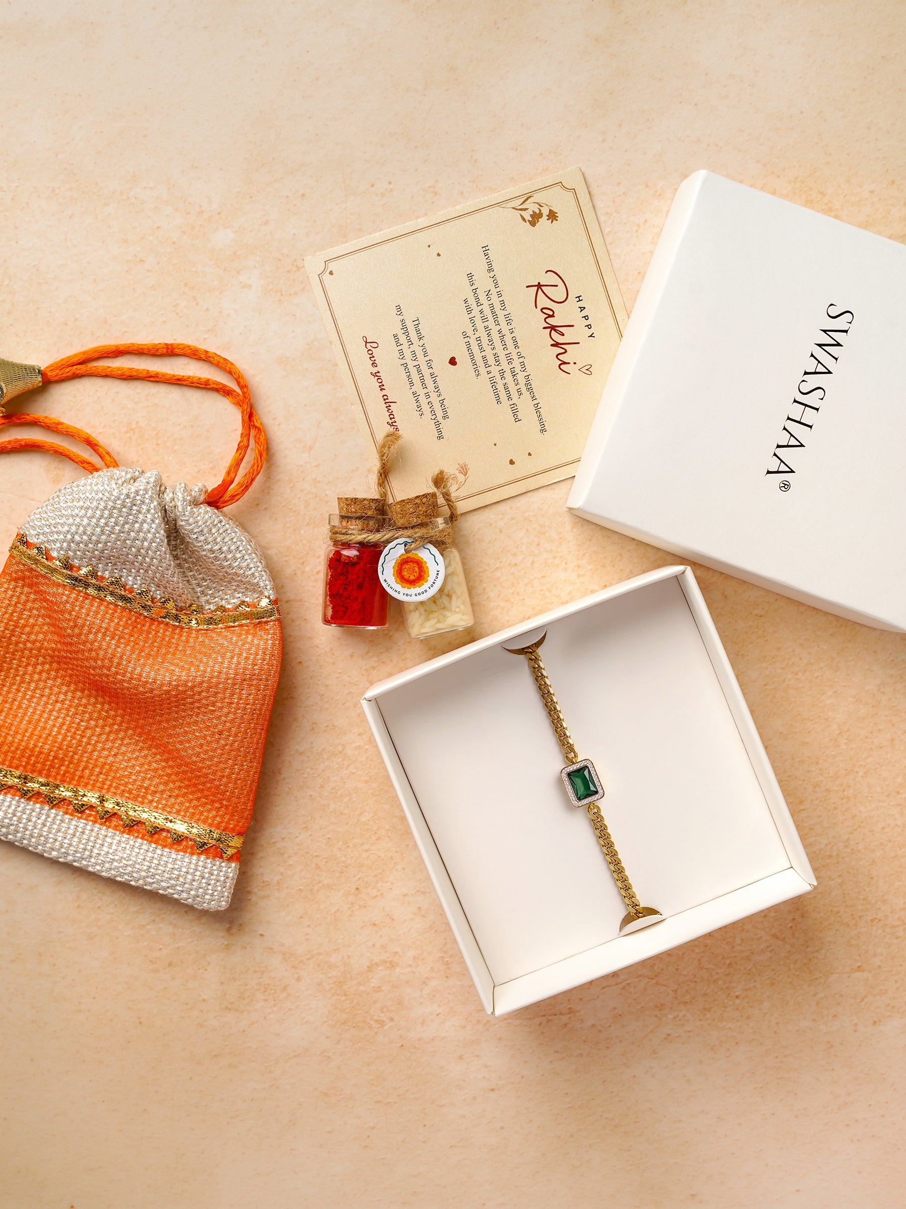Erin Green Emarald Diamond Rakhi