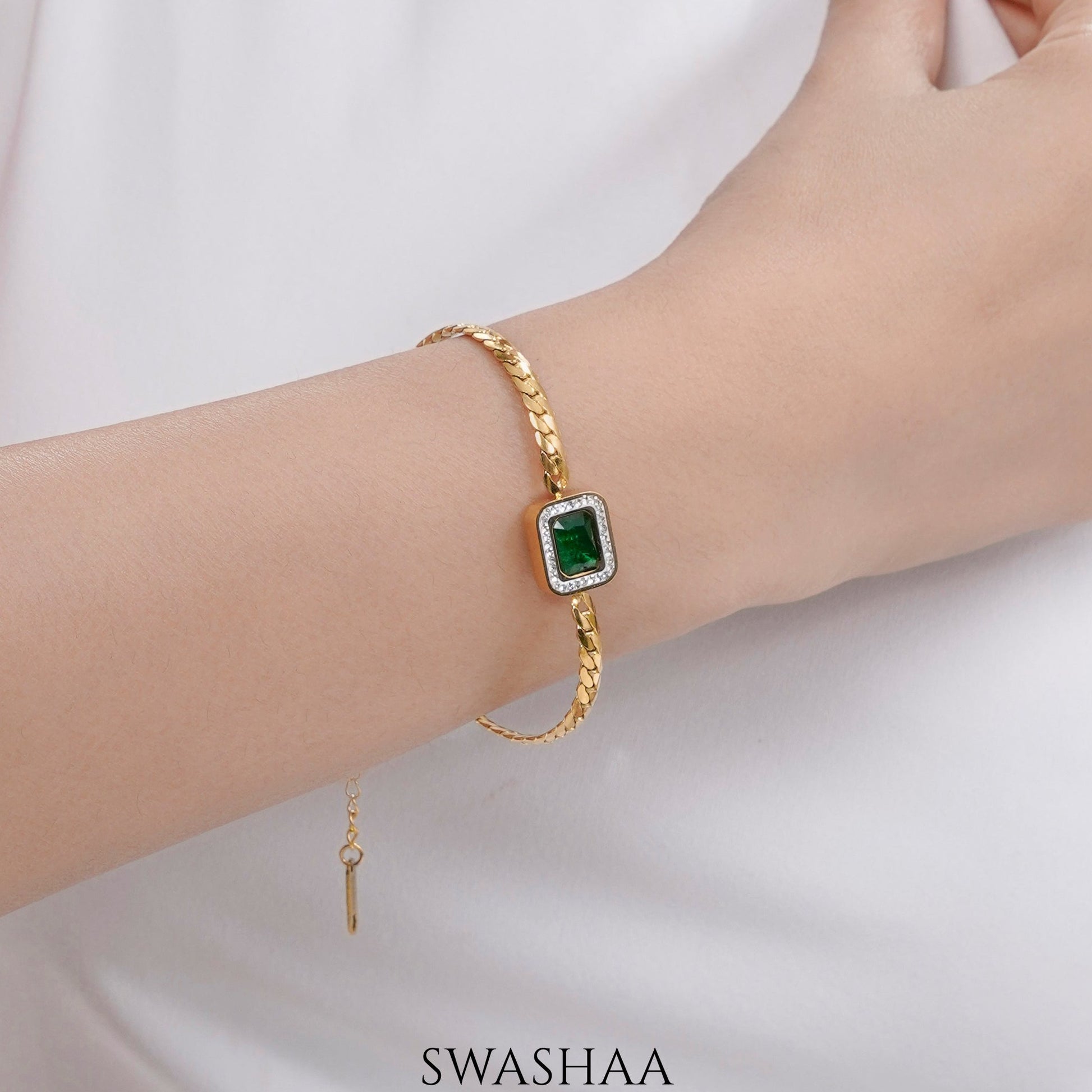 Erin Emarald 18K Gold Plated Bracelet - Swashaa