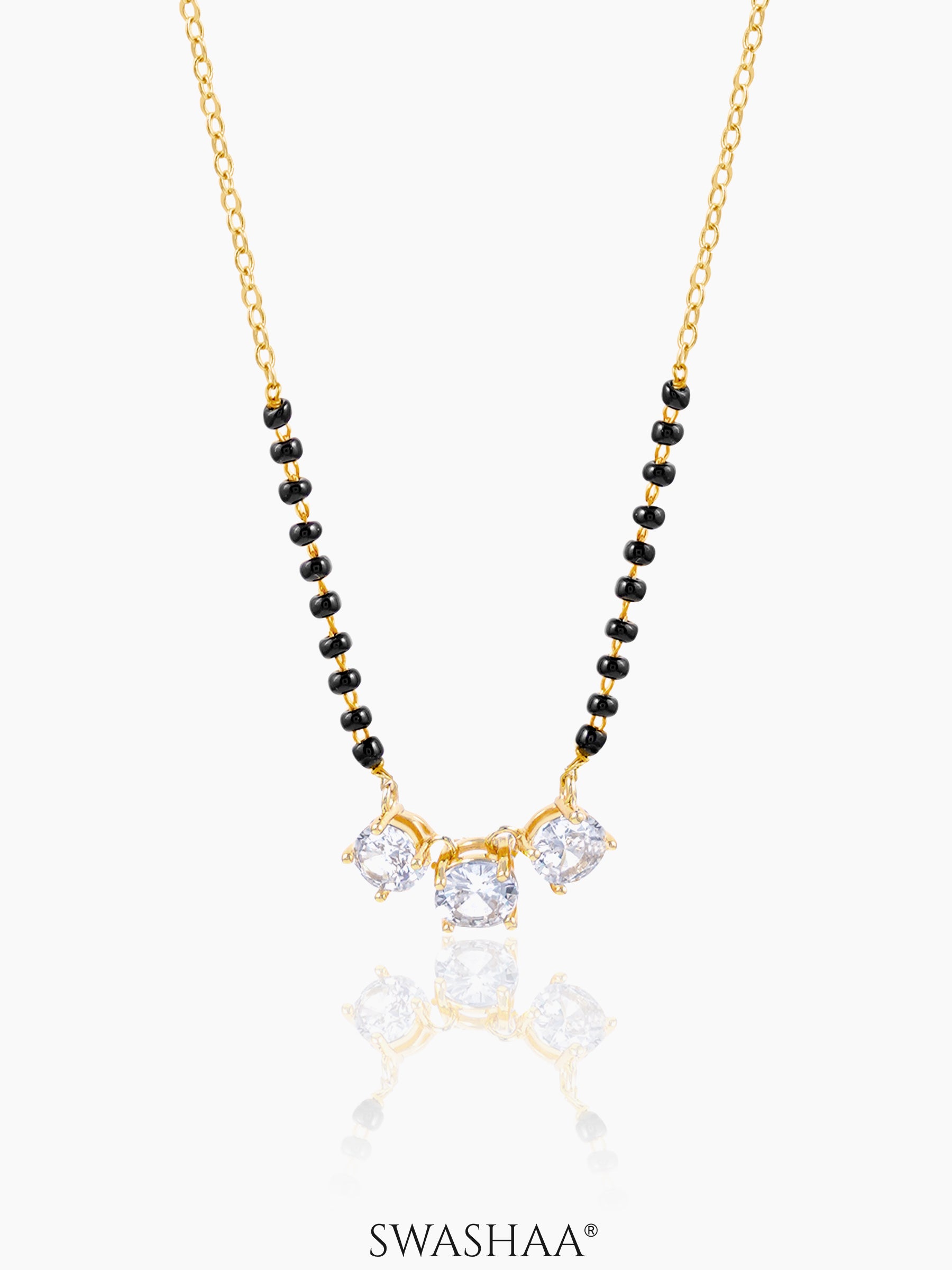 Esha Solitaire 14K Gold Plated Mangalsutra