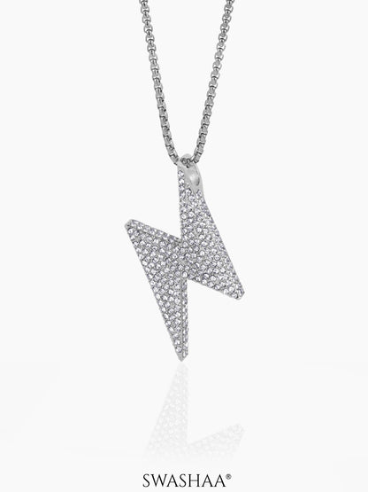 Etash Lightning Bolt Silver Men's Chain Pendant