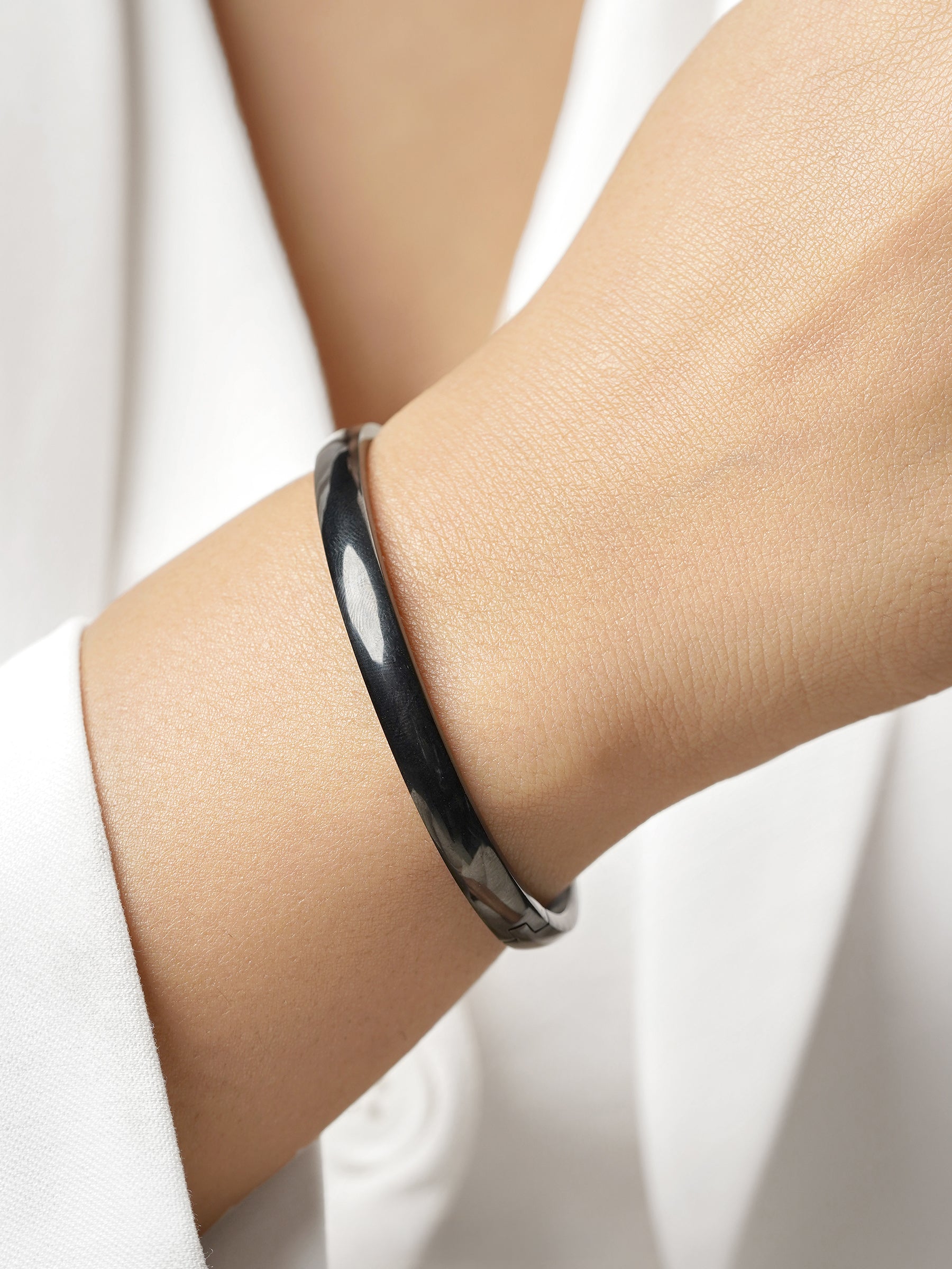 Ethan Polish Finish Black Bracelet