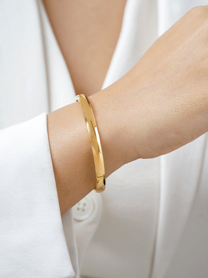 Ethan Polish Finish 18K Gold Plated Bracelet
