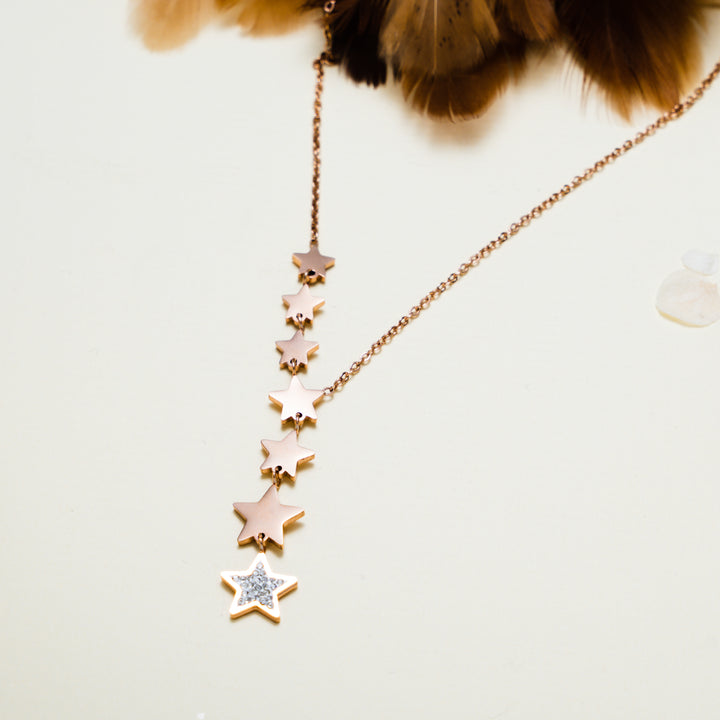 Fairy Stars Rosegold Plated Necklace