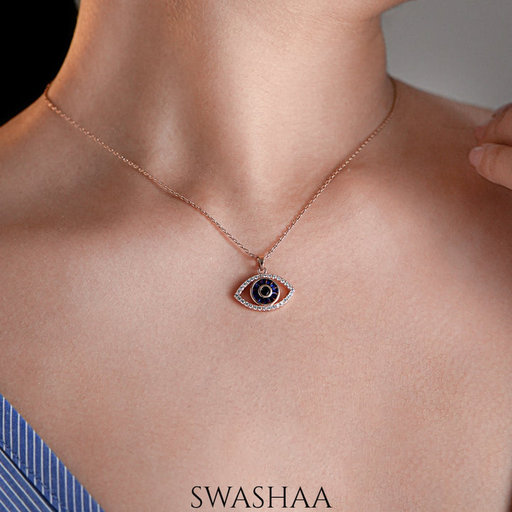 Fire & Ice Evil Eye Rosegold Plated Necklace