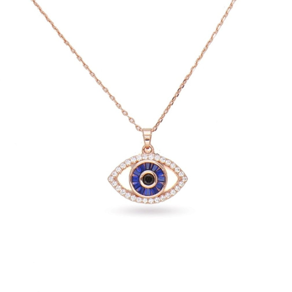 Fire & Ice Evil Eye Rosegold Plated Necklace