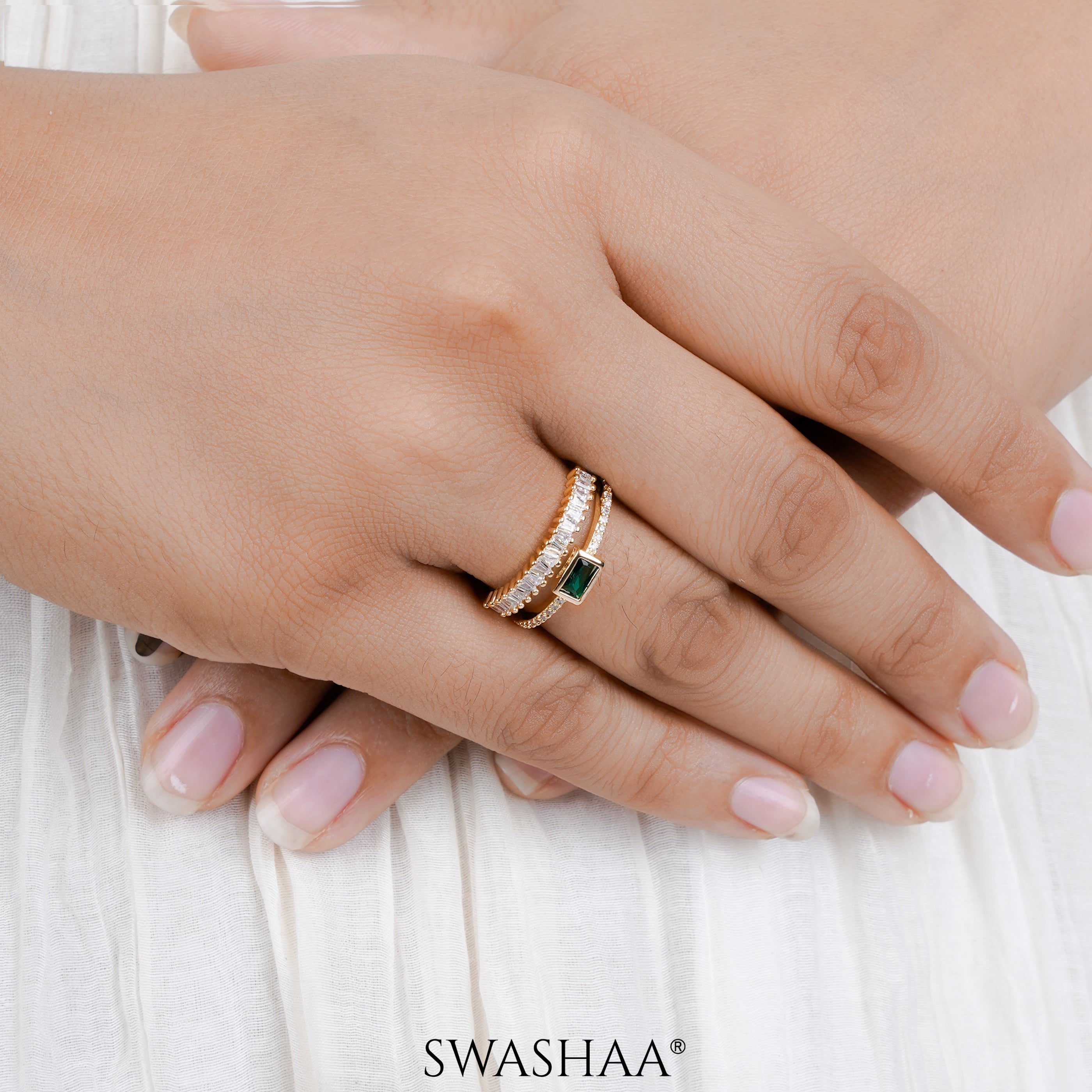 Fahari Diamond 18K Gold Plated Ring