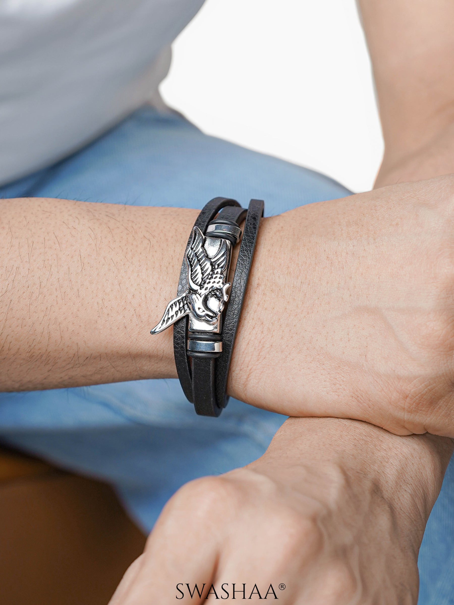 Falwn Men's Leather Bracelet