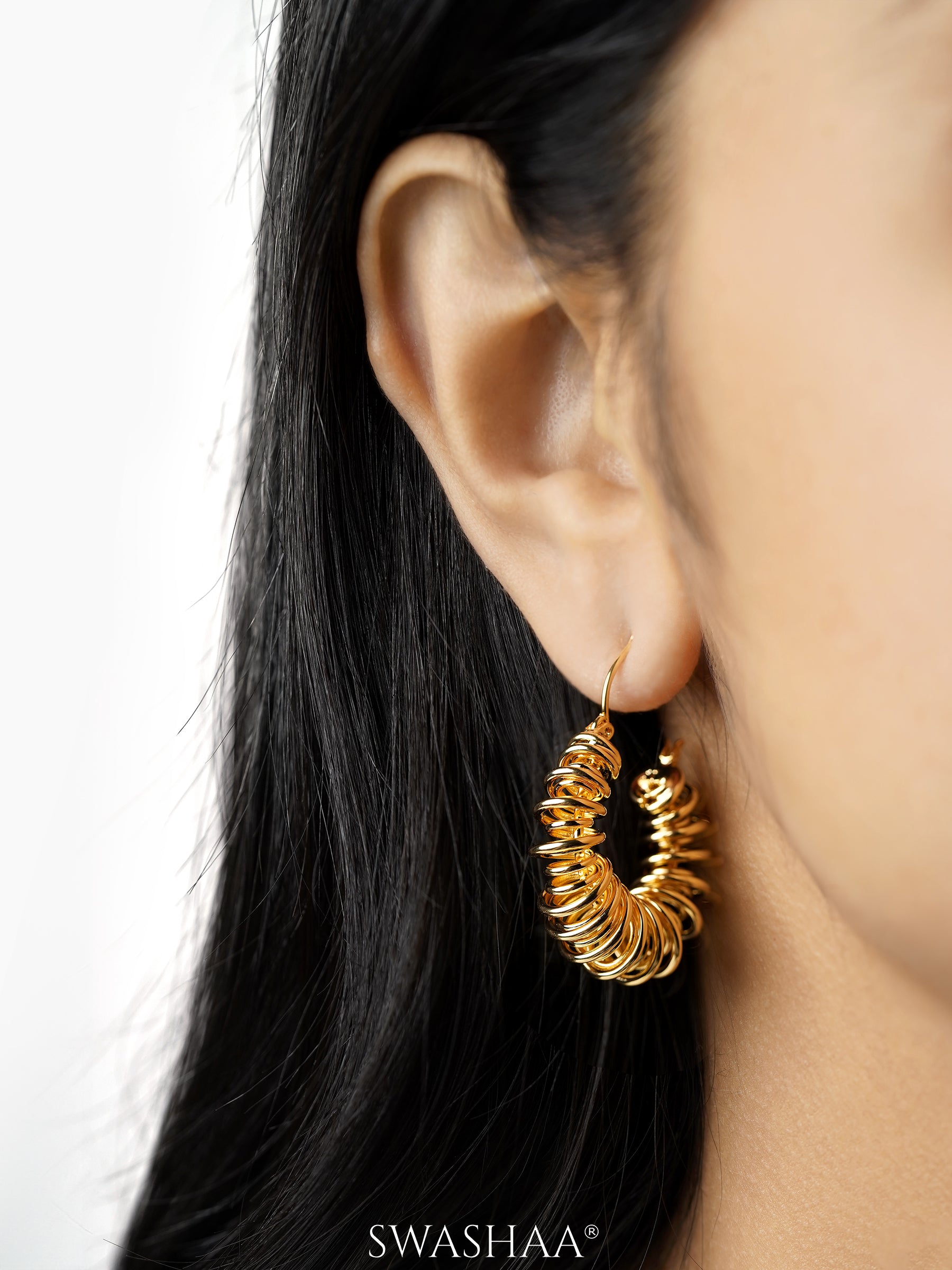 Fedella 18K Gold Plated Hoop Earrings