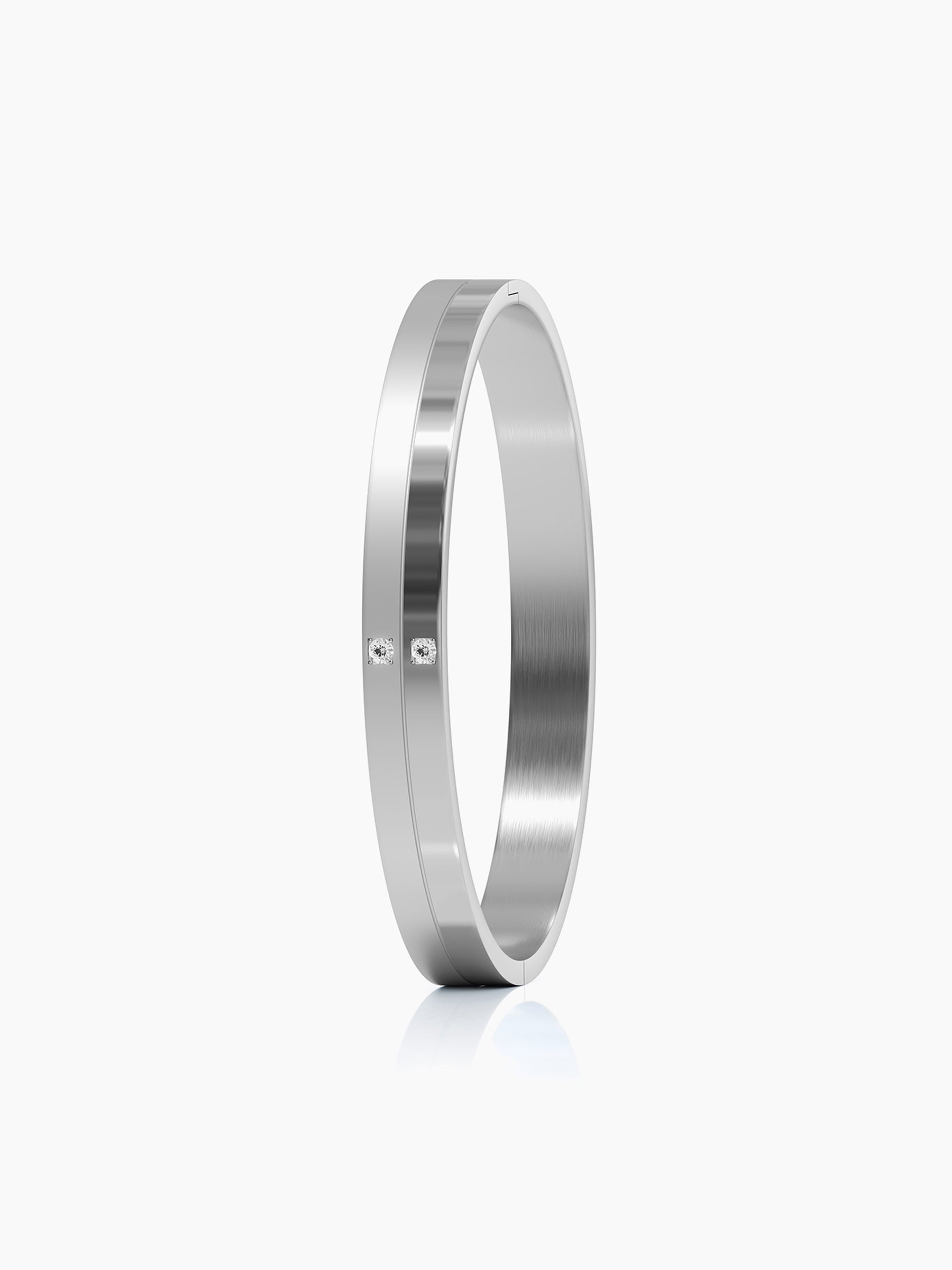 Felipe Twin Crystal Silver Men's Kada