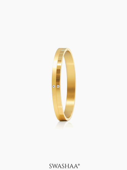Felipe Twin Crystal 18K Gold Plated Men's Kada