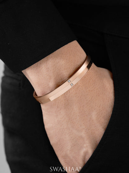 Felipe Twin Crystal Rosegold Plated Men's Kada