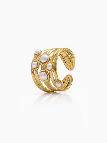 Feroza Pearl 18K Gold Plated Women's Rings
