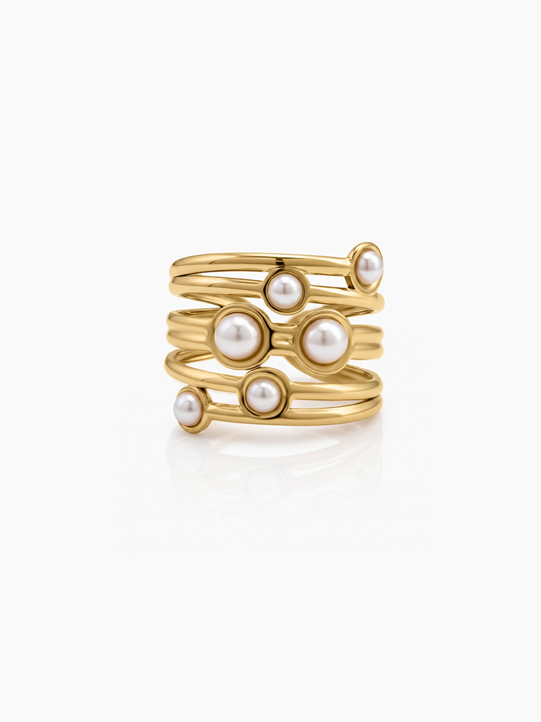Feroza Pearl 18K Gold Plated Women's Rings