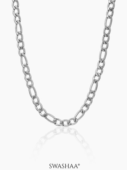 Figaro Alternating Link Silver 5MM Men's Chain