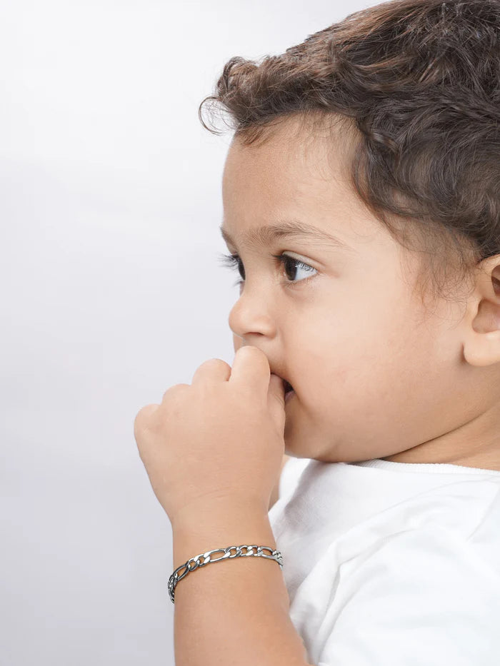 Figaro Chain 2MM Sliver Kid's Bracelet