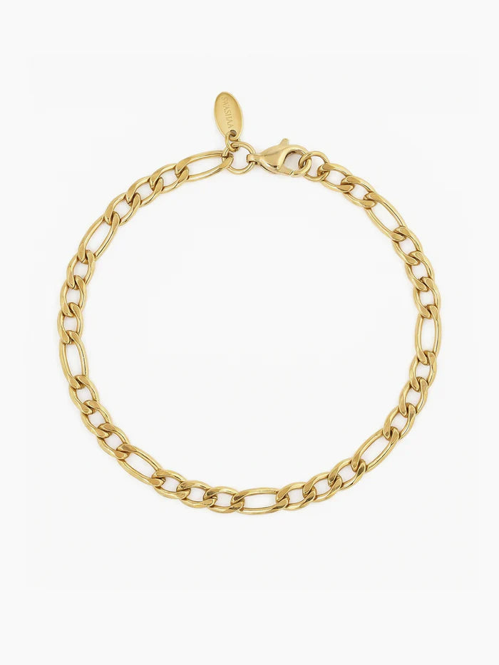 Figaro Chain 2MM 18K Gold Kid's Bracelet