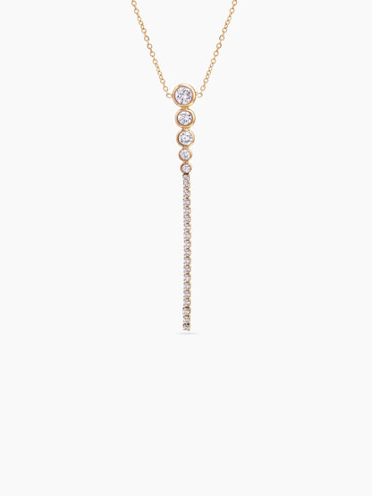 Fiora Solitaire Diamond Y -Shaped 18K Gold Plated Women's Chain Pendant Necklace