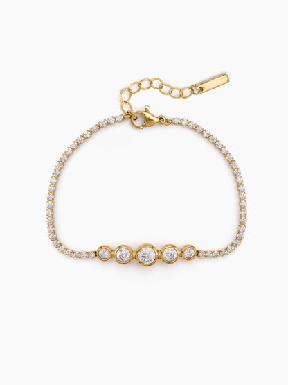 Fiora Solitaire Diamond 18K Gold Plated Women's Chain Loose Bracelets