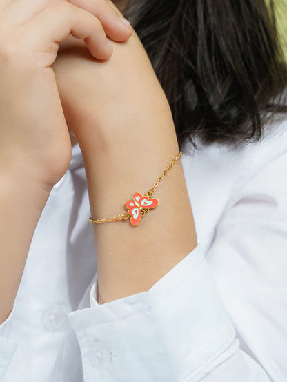 Flap-Flap Butterfly 18K Gold Plated Kid's Loose Bracelet