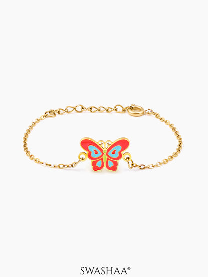 Flap-Flap Butterfly 18K Gold Plated Kid's Loose Bracelet