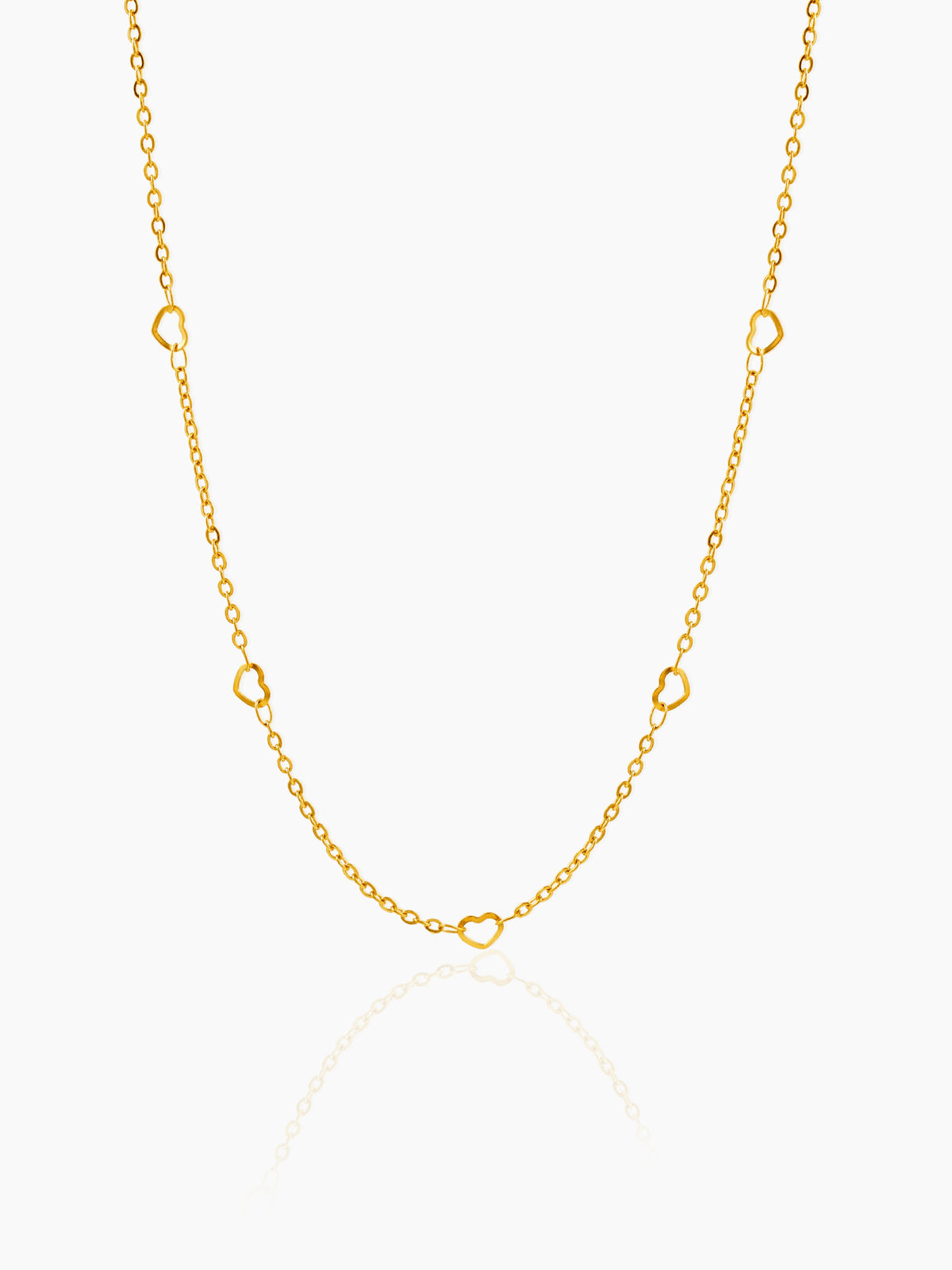 Flavia Heart Beads 18K Gold Plated Women's Chain
