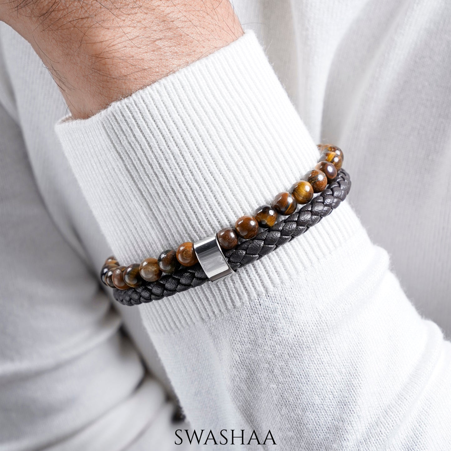 Galleo Men's Leather Bracelet