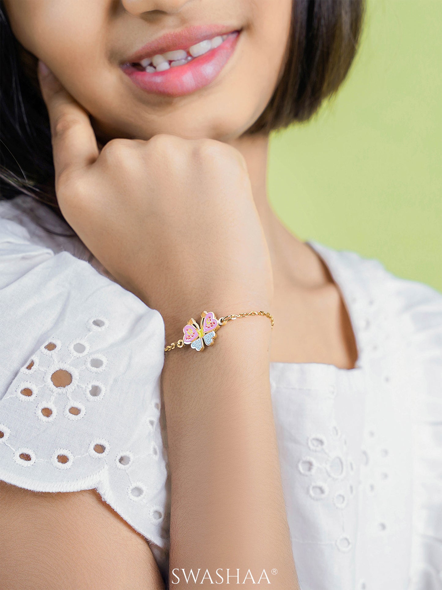 Floaty Butterfly 18K Gold Plated Kid's Loose Bracelet