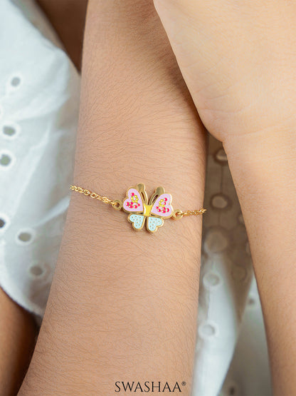 Floaty Butterfly 18K Gold Plated Kid's Loose Bracelet