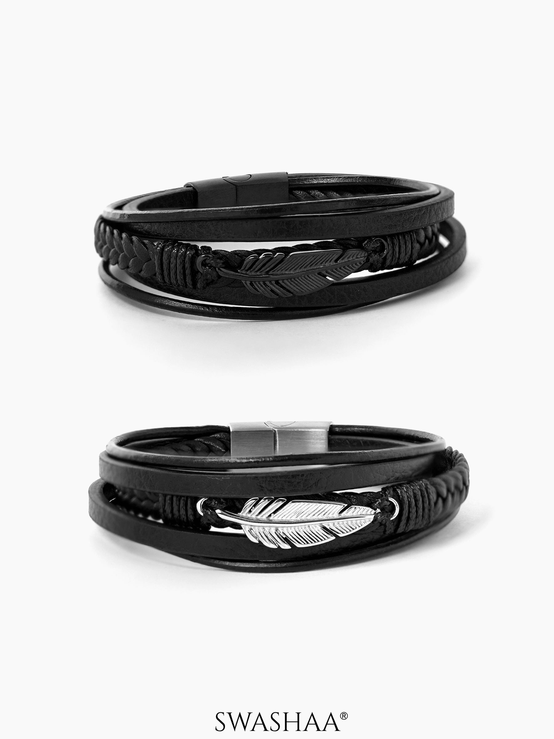 Floki Men's Leather Bracelet – Swashaa - Main Image