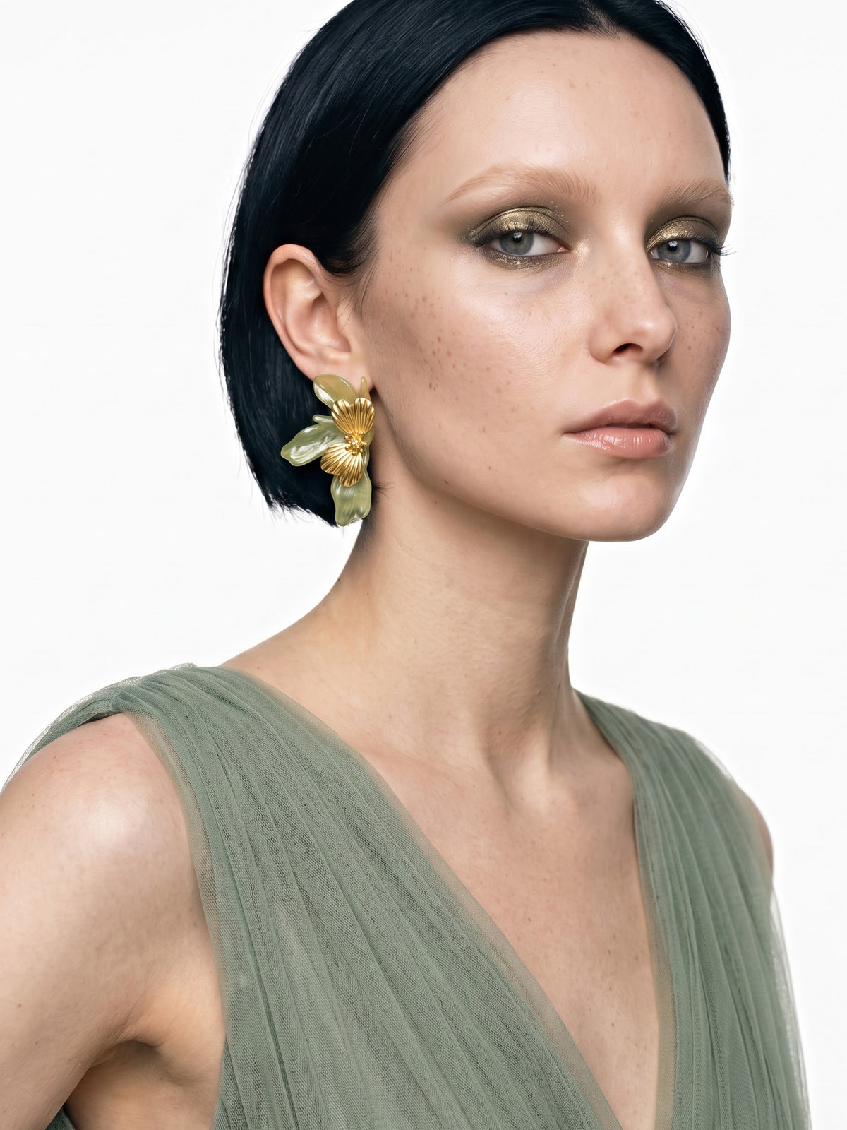 Florielle Floral 18K Gold Plated Women's Stud Earrings